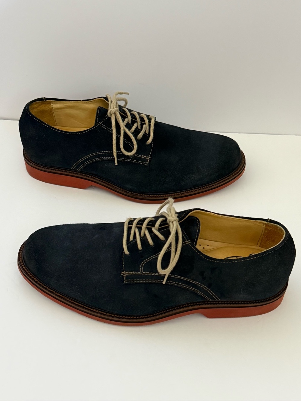 1901 M23209 Men’s Navy Blue Suede Derby Shoes Size 8M